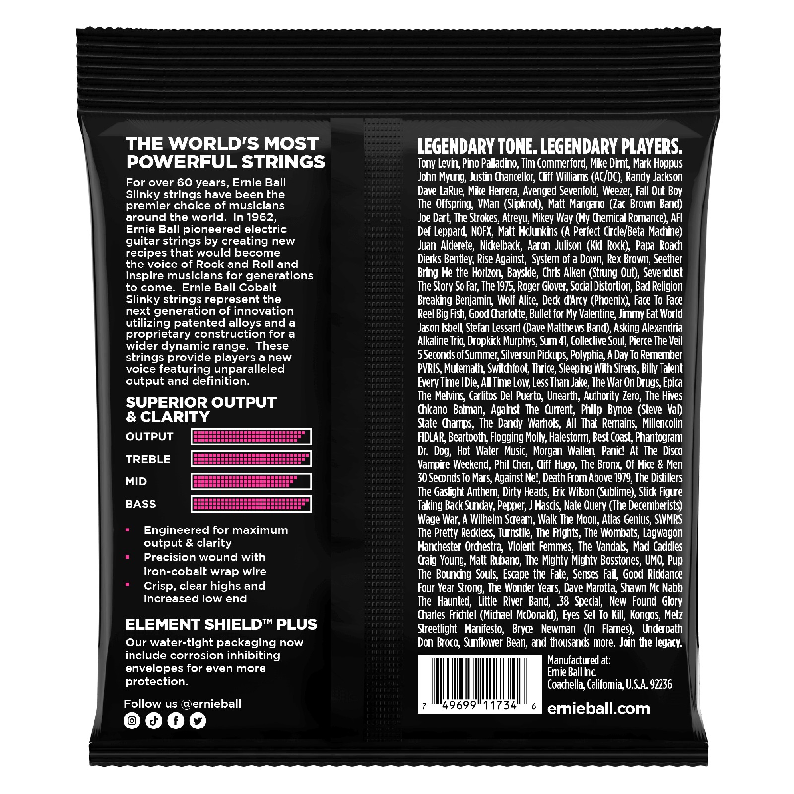 ERNIE BALL EB 2737 komplet strun do gitary basowej