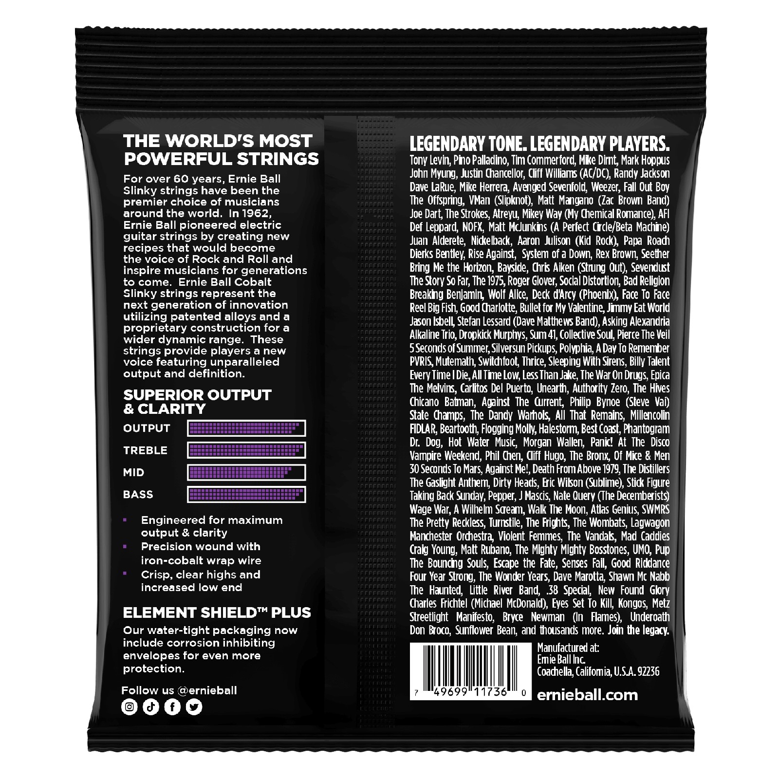 ERNIE BALL EB 2738 komplet strun do gitary basowej