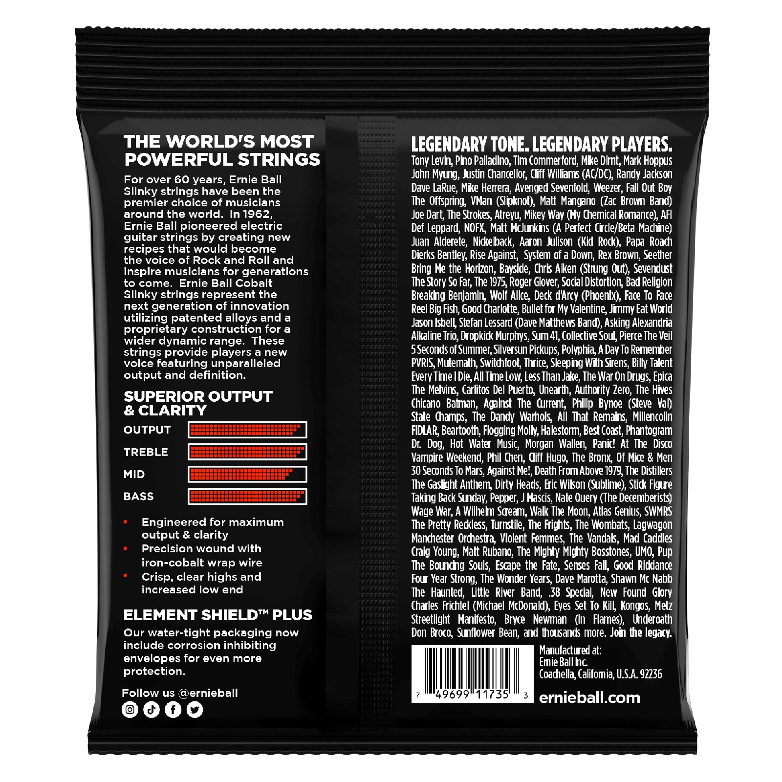 ERNIE BALL EB 2739 komplet strun do gitary basowej