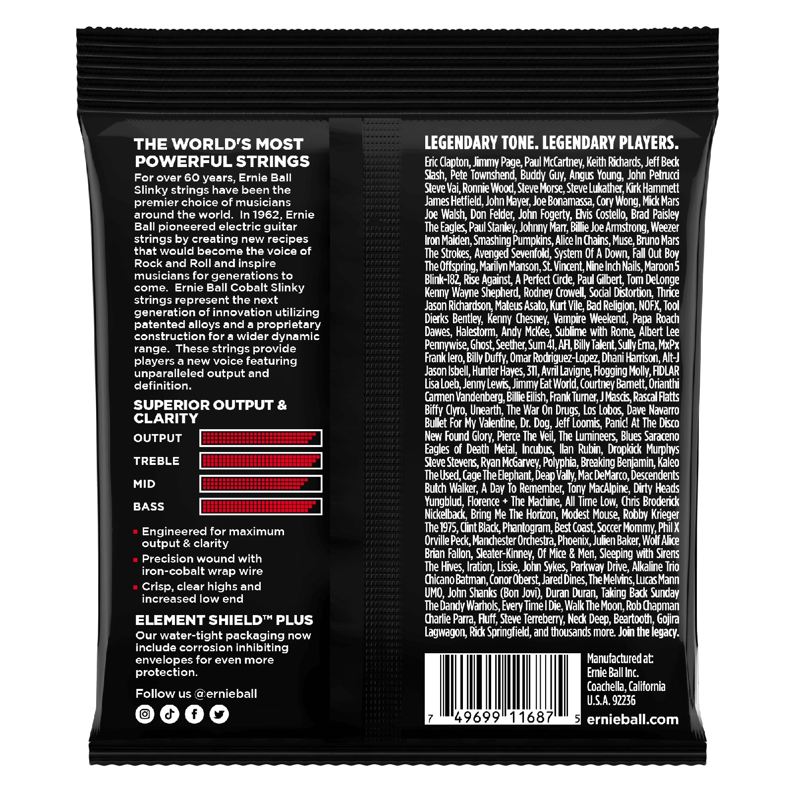 ERNIE BALL EB 2716 komplet strun do gitary elektrycznej