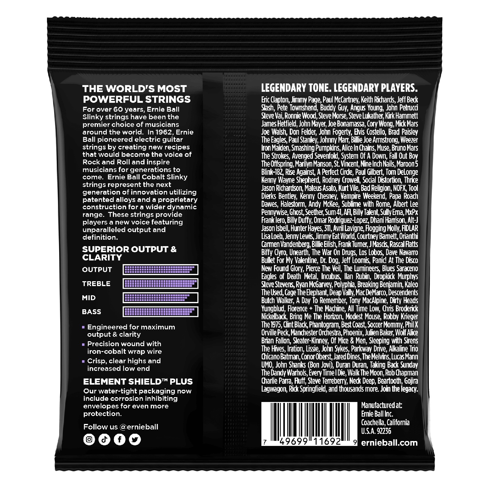 ERNIE BALL EB 2717 komplet strun do gitary elektrycznej