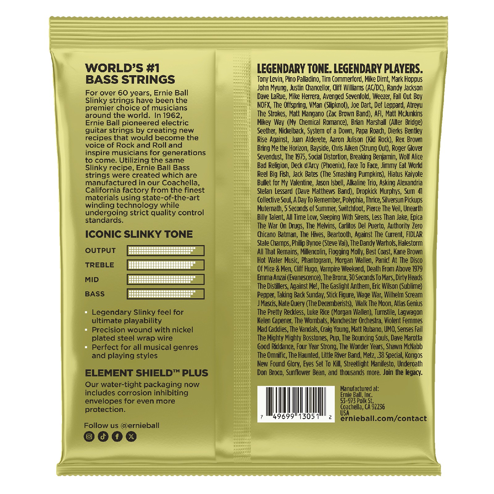ERNIE BALL EB 2823 komplet strun do gitary basowej