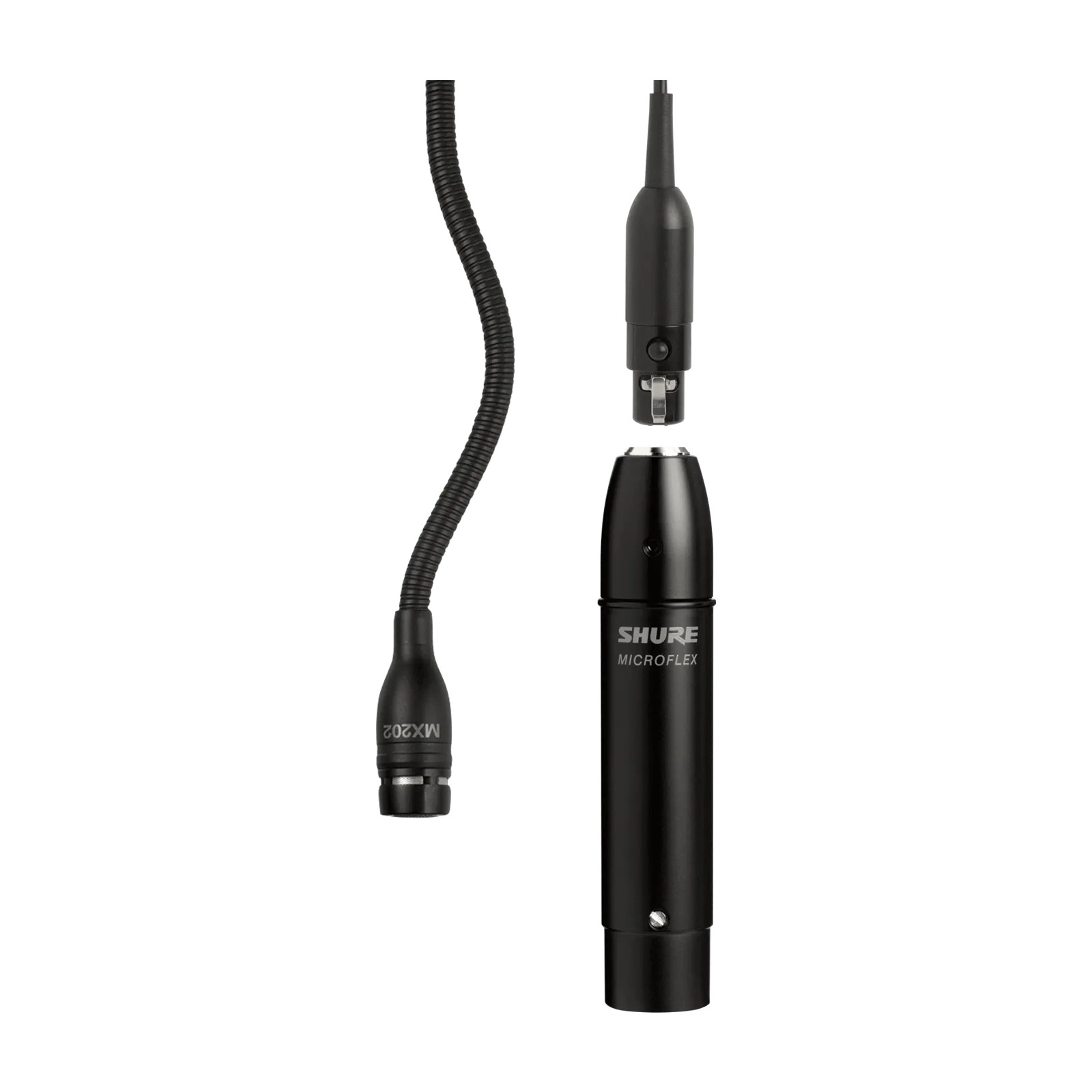 Shure MX202B/S - Miniaturowy mikrofon pojemnościowy, czarny, 10m kabel, przedwzmacniacz na przewodzie, ...
