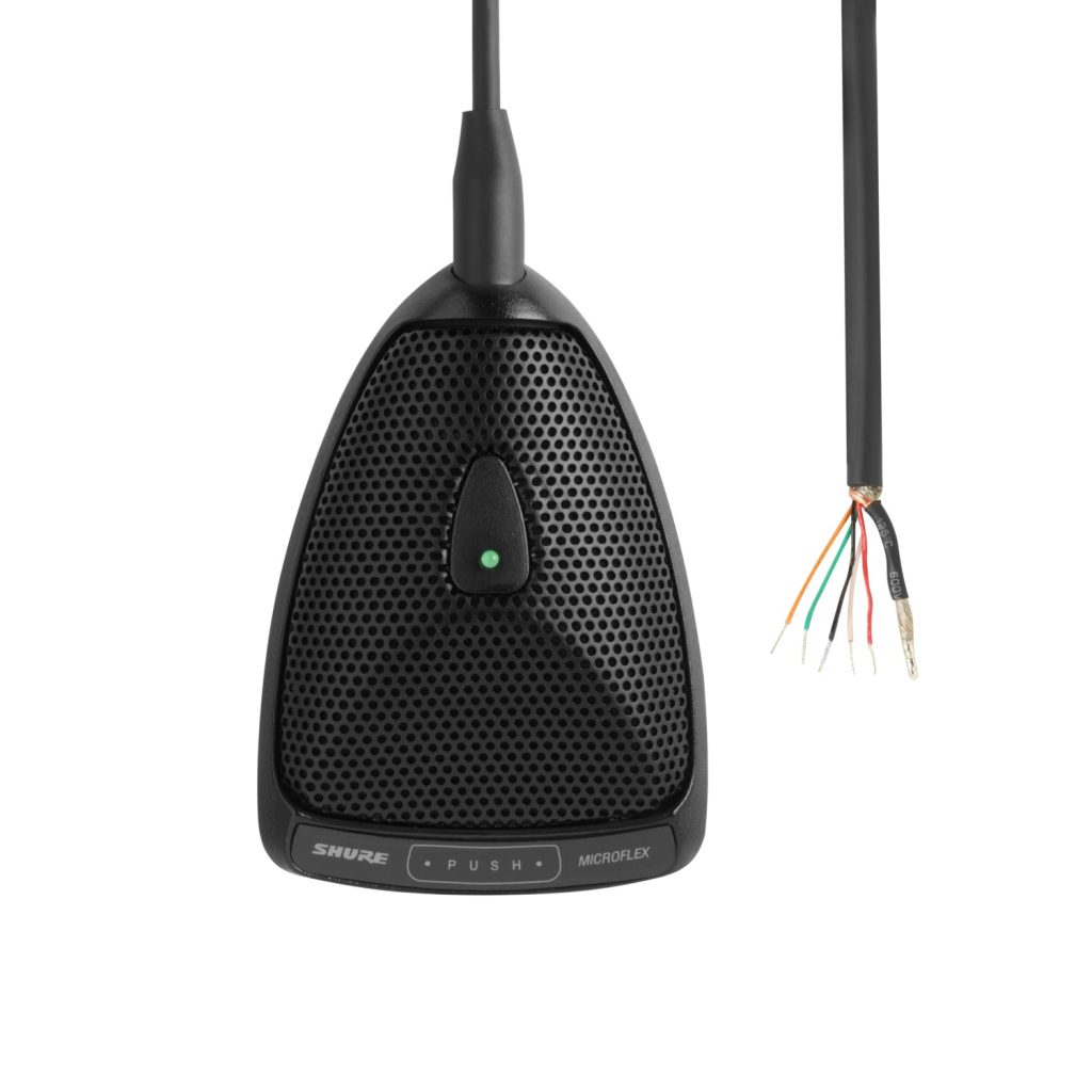 Shure MX392/O - Mikrofon powierzchniowy, wbudowany przedwzmacniacz, przycisk ze wskaźnikiem LED, kabel