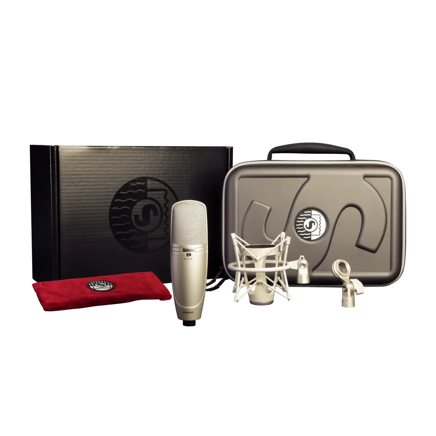 Shure KSM44A/SL - Mikrofon studyjny, pojemnościowy, dwumembranowy z koszykiem, 3 charakterystyki kierun...