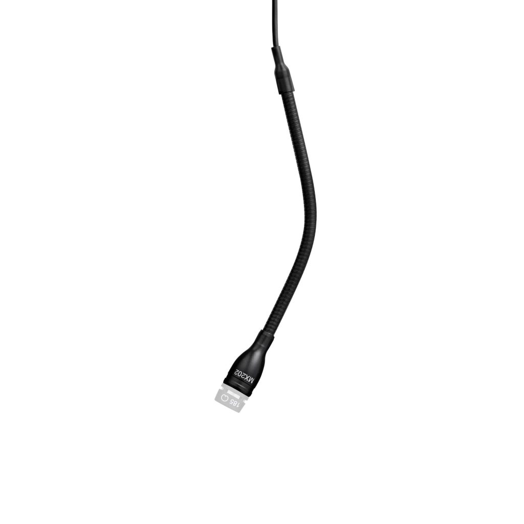 Shure MX202B/N - Miniaturowy mikrofon pojemnościowy, czarny, 10m kabel, przedwzmacniacz na przewodzie, ...