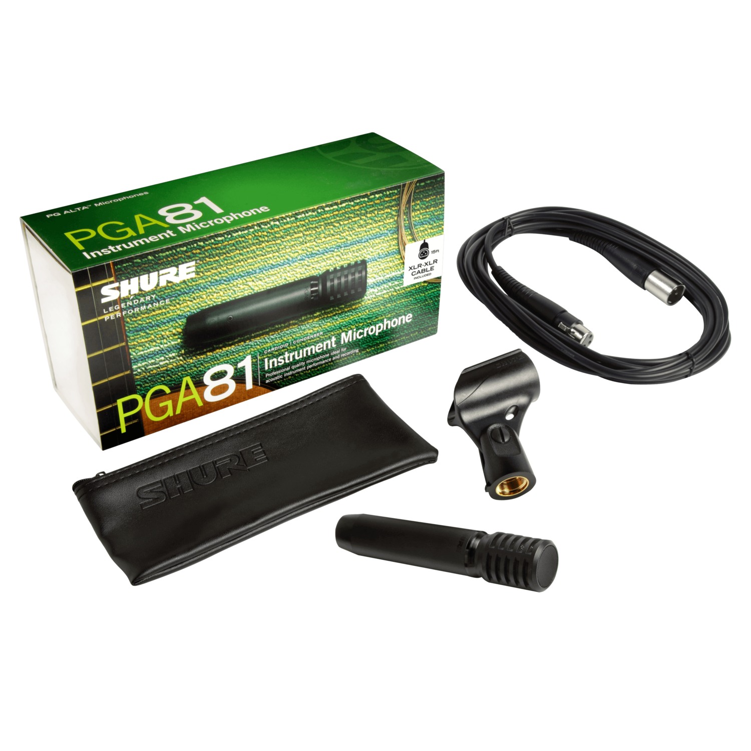 Shure PGA81-XLR - Mikrofon pojemnościowy do instrumentów akustycznych i chórów, kabel XLR-XLR