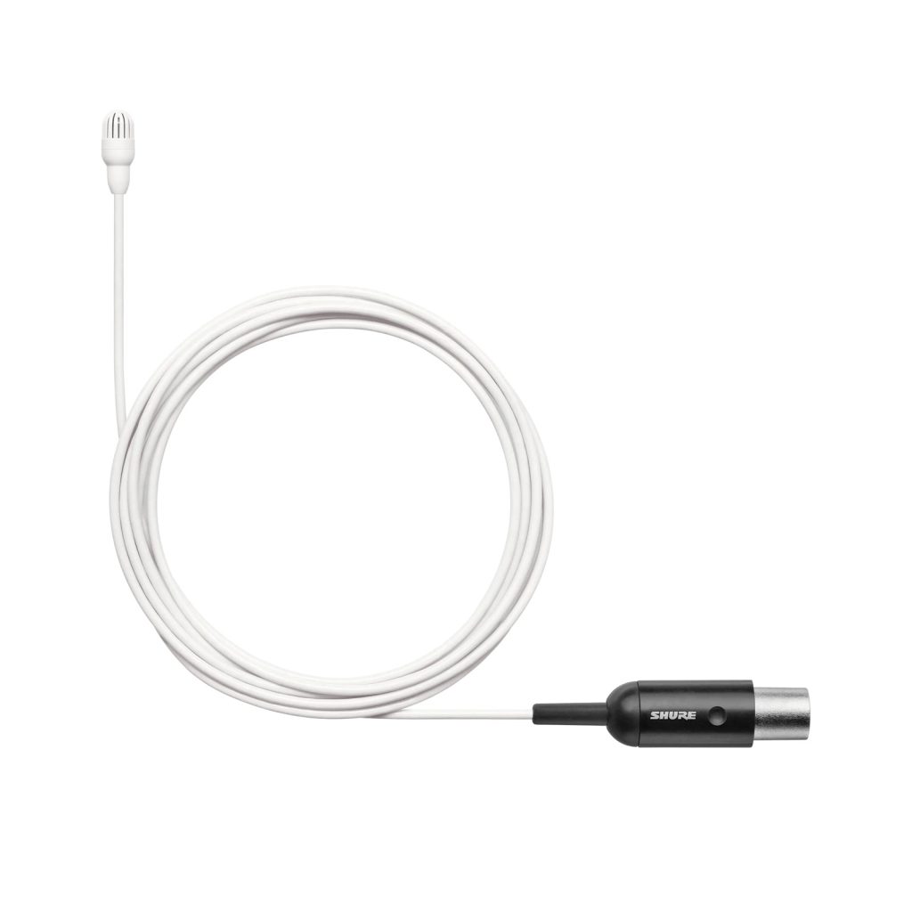 Shure TL46W/O-MTQG - Mikrofon przypinany, dookólny, naturalne brzmienie, wysoka czułość, kabel 1,6 mm z...