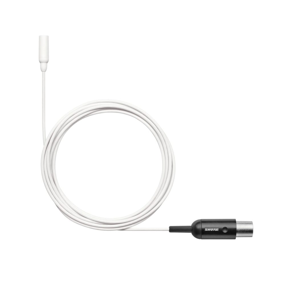 Shure TL48W/O-MTQG-A - Mikrofon przypinany, dookólny, do mowy, niska czułość, kabel 1,6 mm ze złączem M...