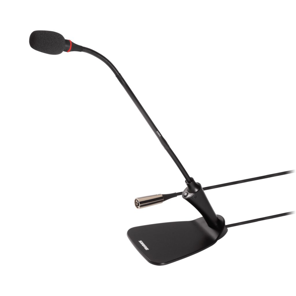 Shure CVG12DRS-B/C - NIEPRODUKOWANE Mikrofon, gęsia szyjka 30cm, zintegrowana podstawa, przycisk z LED,...