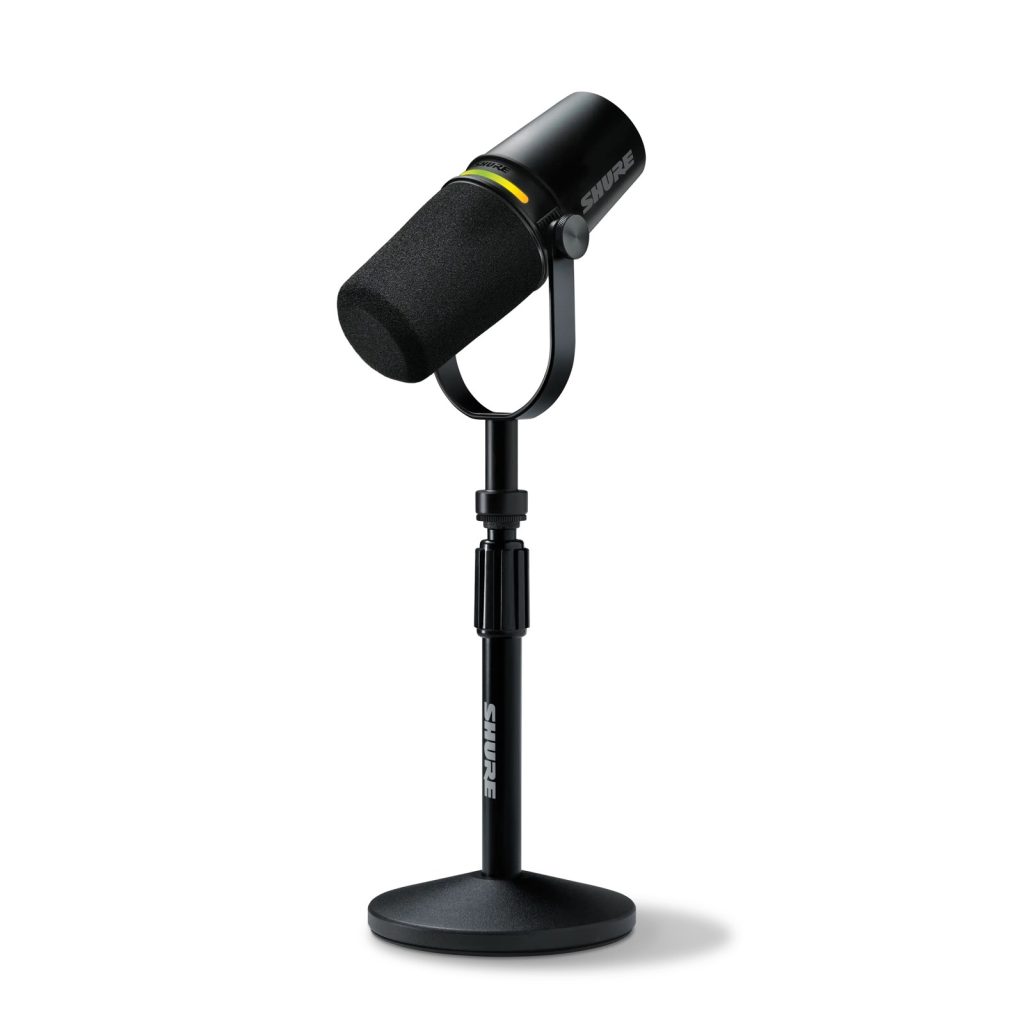 Shure MV7+-K-BNDL - Mikrofon lektorski/wokalny ze złączem XLR/USB-C Czarny + statyw biurkowy GATOR