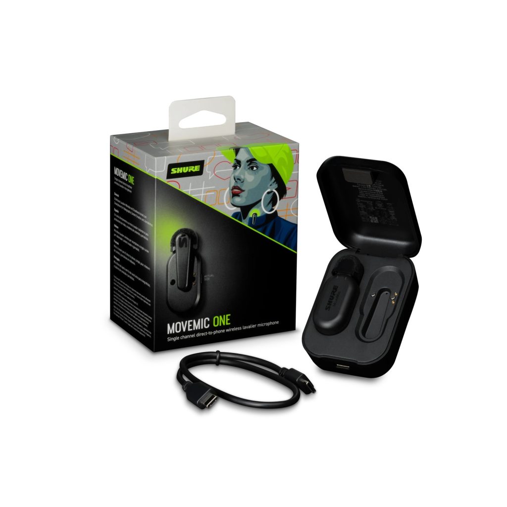 Shure MV-ONE-Z6 - Bezprzewodowy mikrofon MoveMic MV-LAV, Case ładujący