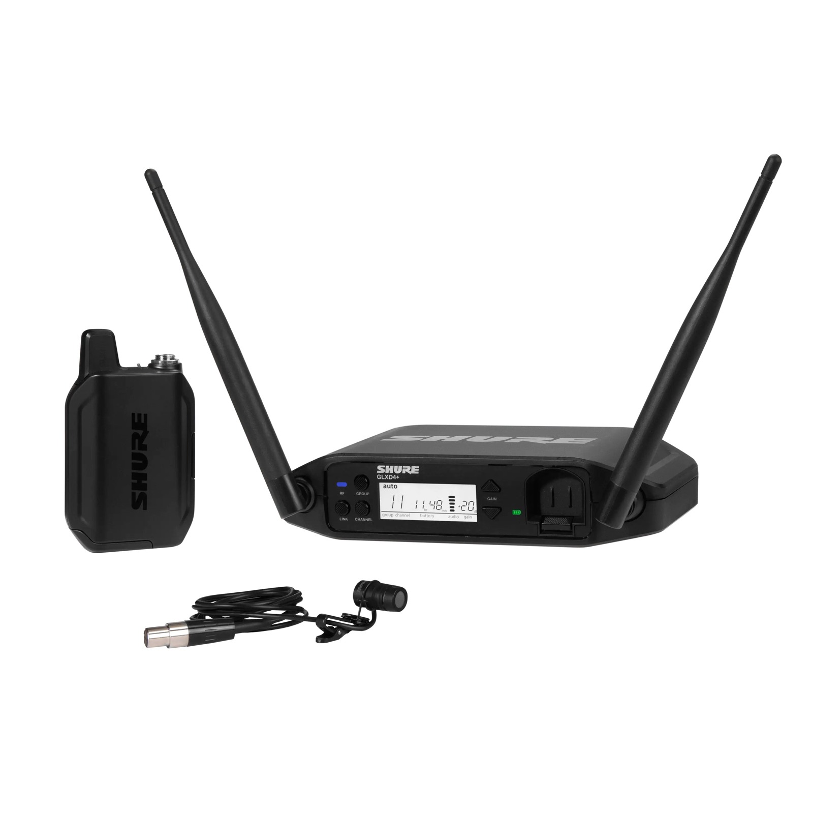 Shure GLXD14+E/85-Z4 - Cyfrowy zestaw bezprzewodowy DUAL BAND z nadajnikiem bodypack i mikrofonem przyp...