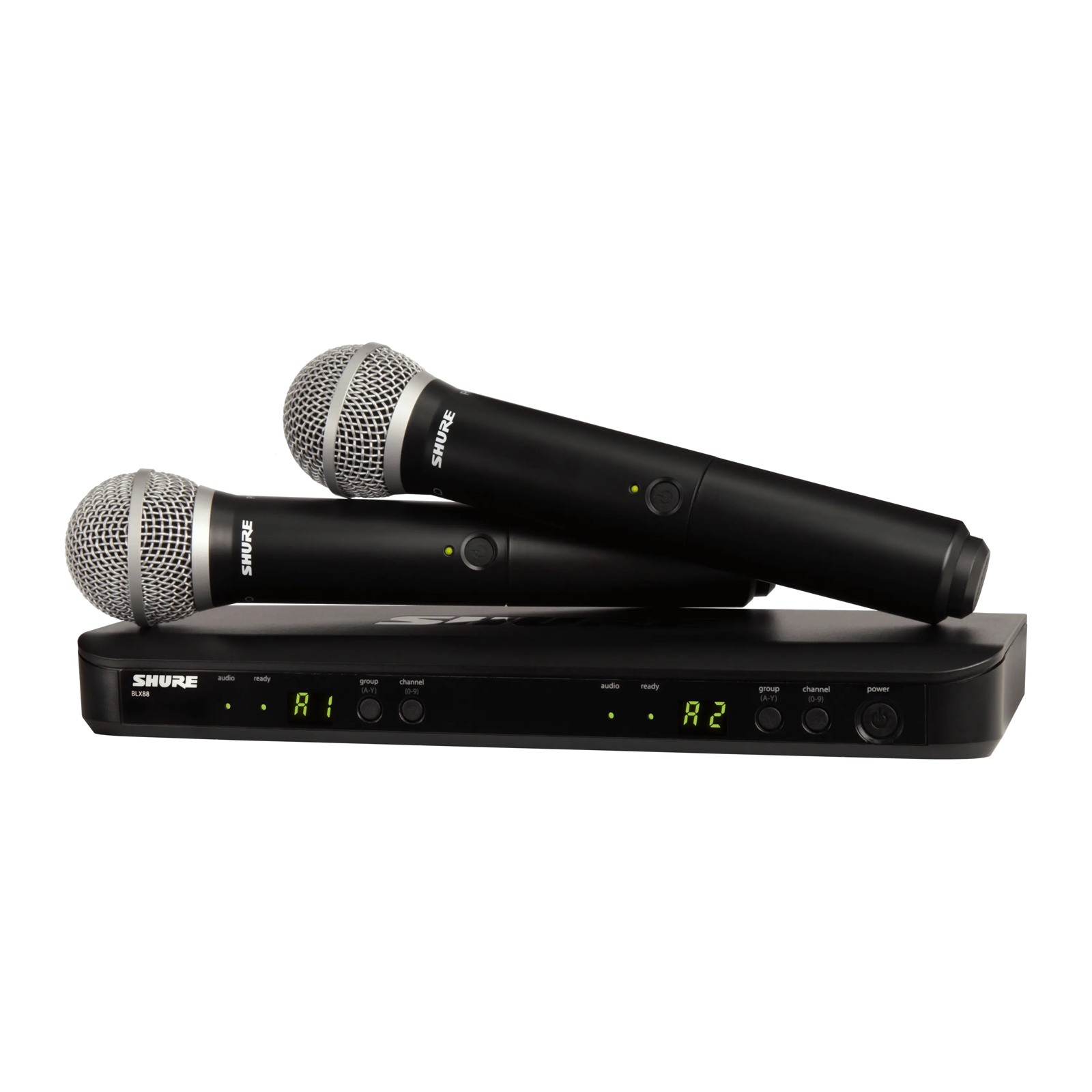Shure BLX288E/PG58-K3E - System bezprzewodowy z podwójnym odbiornikiem i mikrofonami PGA58 (606-630 MHz)
