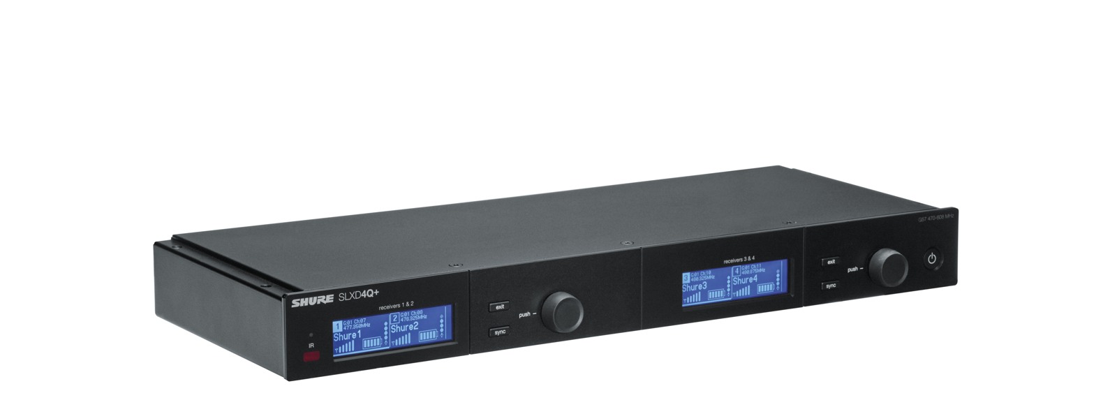 Shure SLXD4Q+E=-K55 - Odbiornik poczwórny cyfrowy (606–694 MHz)
