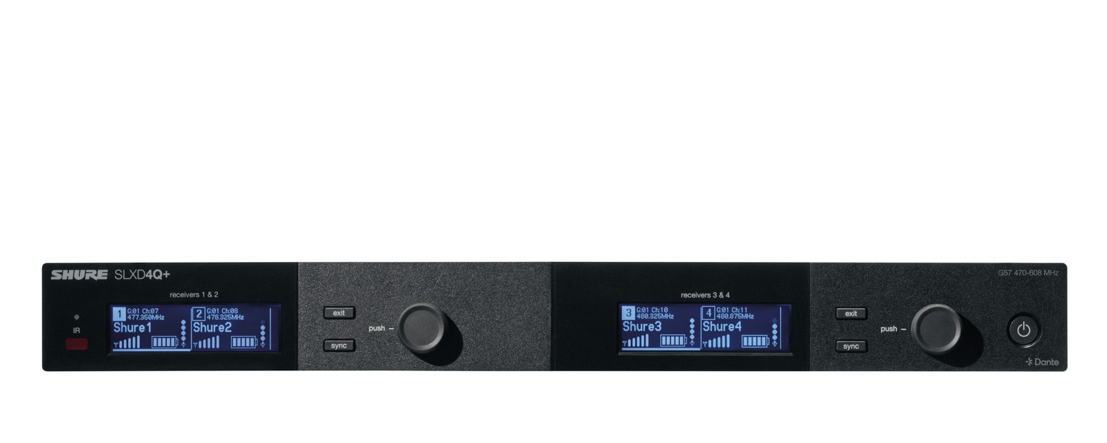 Shure SLXD4QDAN+E=-K55 - Odbiornik poczwórny cyfrowy (606-694 MHz)