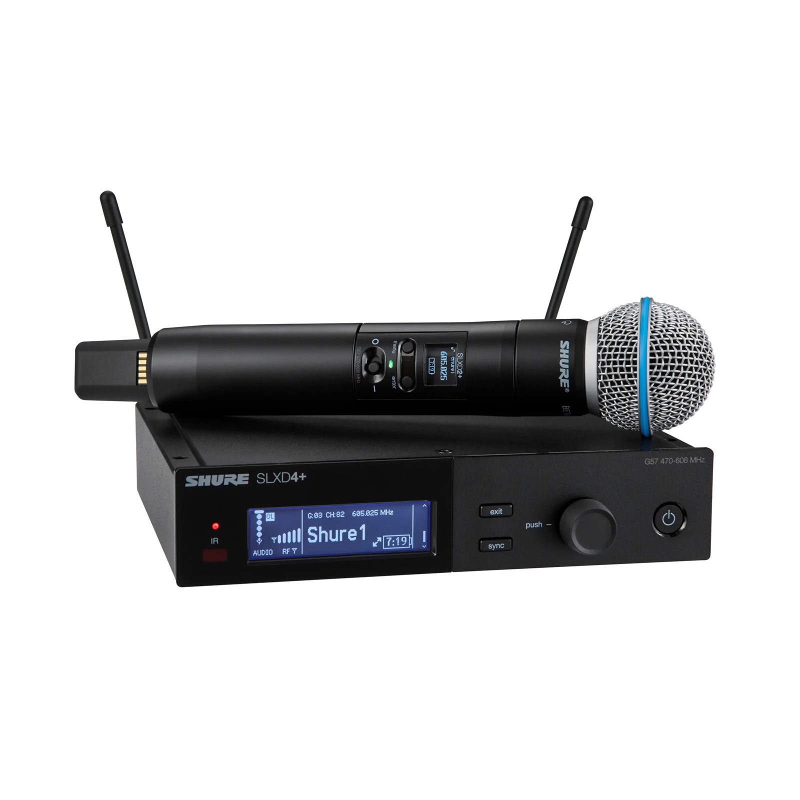 Shure SLXD24+E/B58-G65 - Cyfrowy system bezprzewodowy z nadajnikiem/mikrofonem "do ręki" Beta58 (470-6...