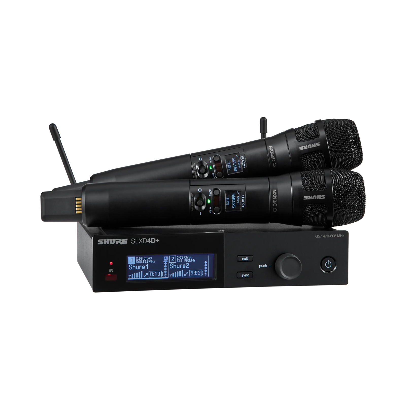 Shure SLXD24D+E/N8C-G65 - Podwójny cyfrowy system bezprzewodowy z dwoma nadajnikami/mikrofonami "do ręk...