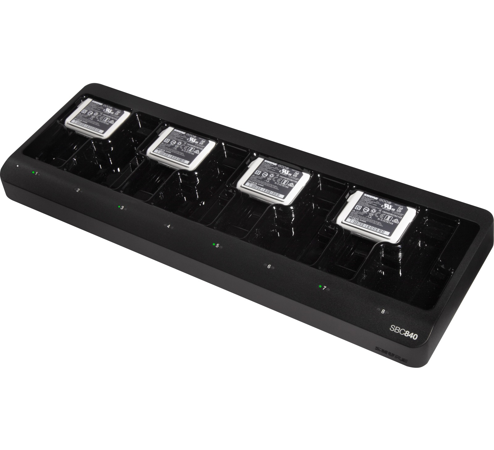 Shure SBC840-E - sieciowa ładowarka dla 8 akumulatorów Li-Ion SB910 i SB920 z zasilaczem.