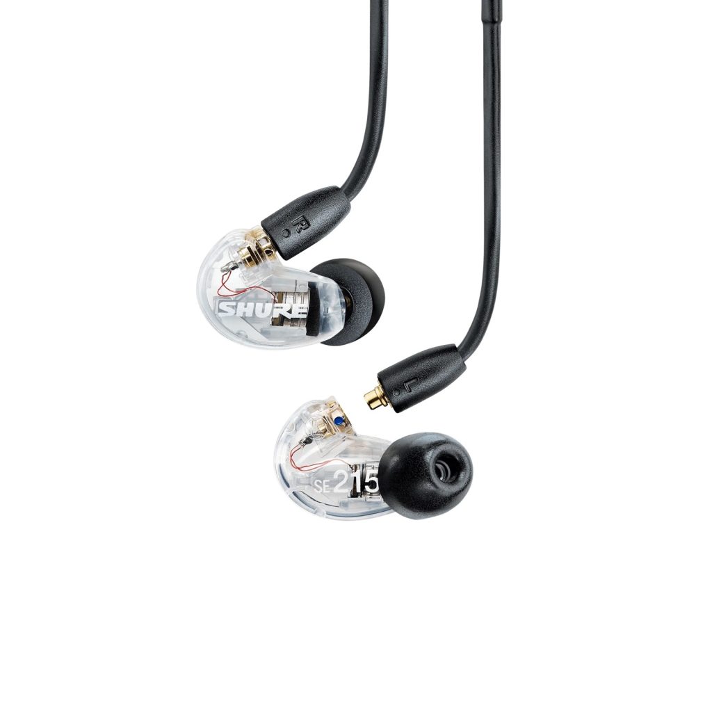 Shure SE215-CL-EFS - Słuchawki douszne, odłączany kabel, przezroczyste