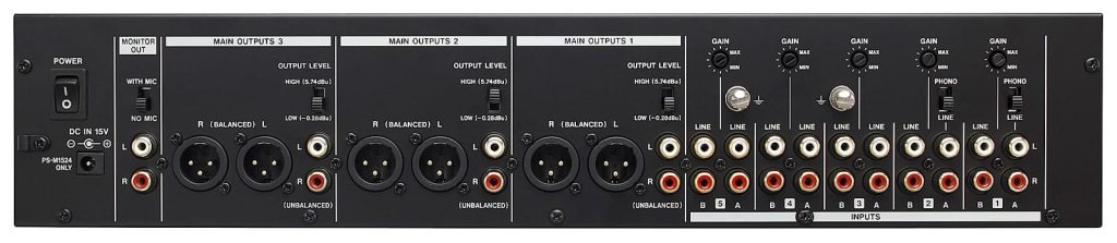 Tascam MZ-223 - 3 strefowy mikser dźwięku do instalacji w racku 19", 2U