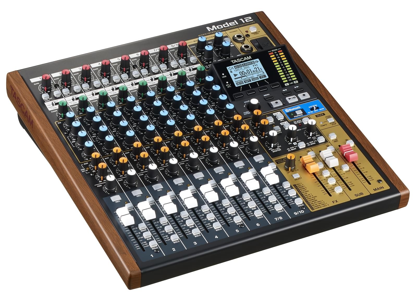 Tascam MODEL 12 - 10-kanałowy analogowy mikser fonii / 12-śladowy rejestrator cyfrowy / interfejs USB