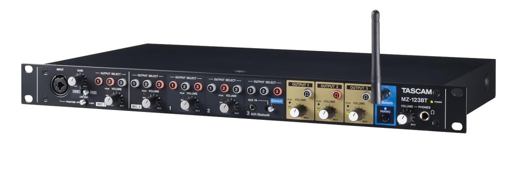Tascam MZ-123BT - wielostrefowy mikser fonii z Bluetooth, 19" 1U