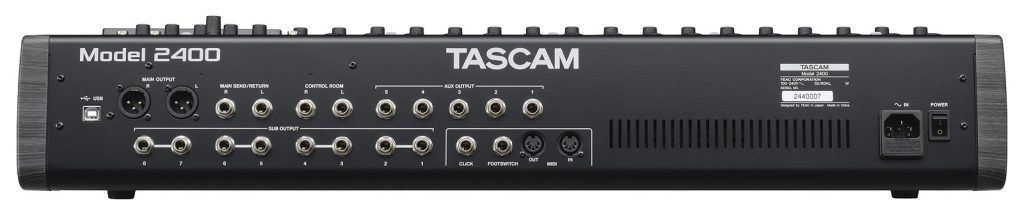 Tascam Model 2400 - analogowy mikser fonii z 24-ścieżkowym cyfrowym rejestratorem na kartach SD i obsług...