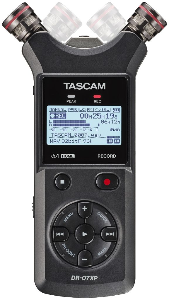 Tascam DR-07XP - Przenośny rejestrator cyfrowy z interfejsem USB, zapis na karcie pamięci microSD