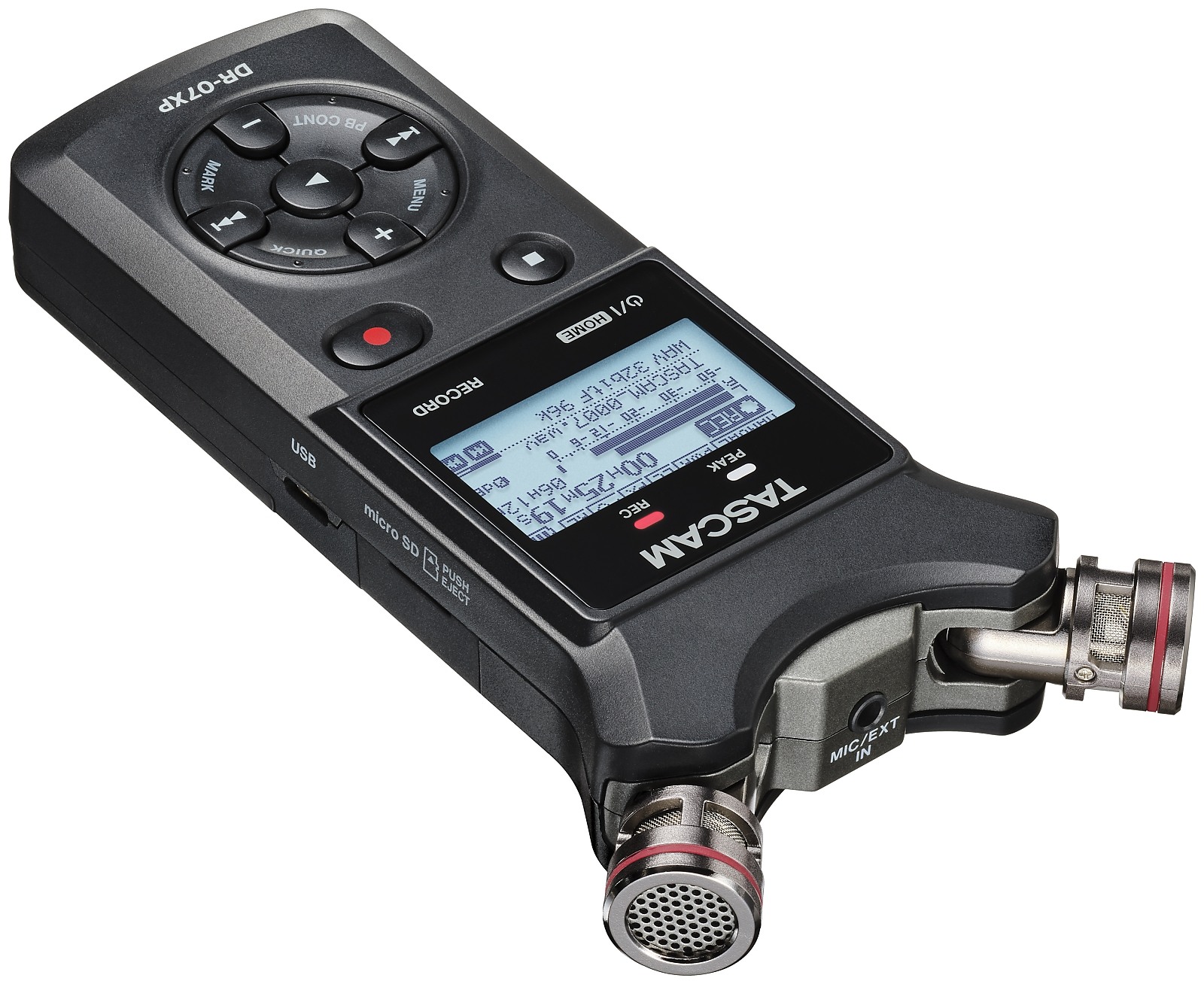 Tascam DR-07XP - Przenośny rejestrator cyfrowy z interfejsem USB, zapis na karcie pamięci microSD