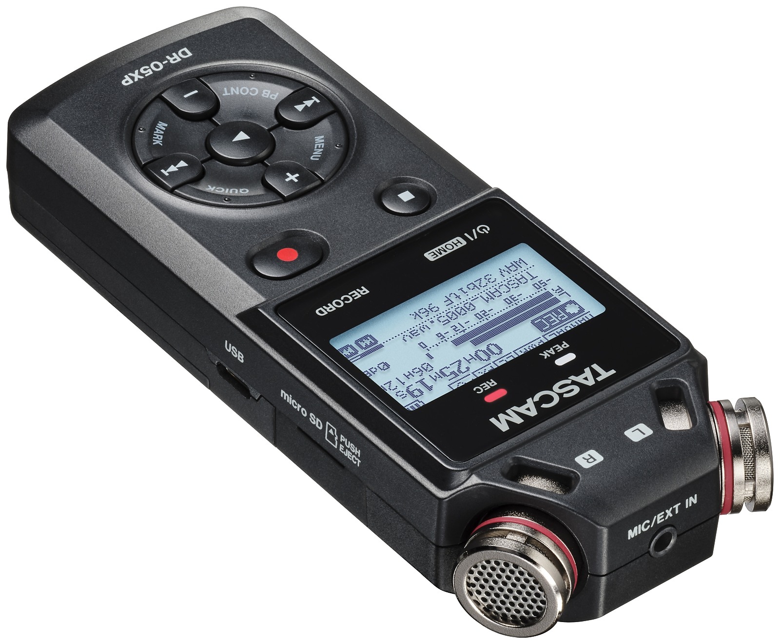 Tascam DR-05XP - Przenośny rejestrator cyfrowy z interfejsem USB, zapis na karcie pamięci microSD