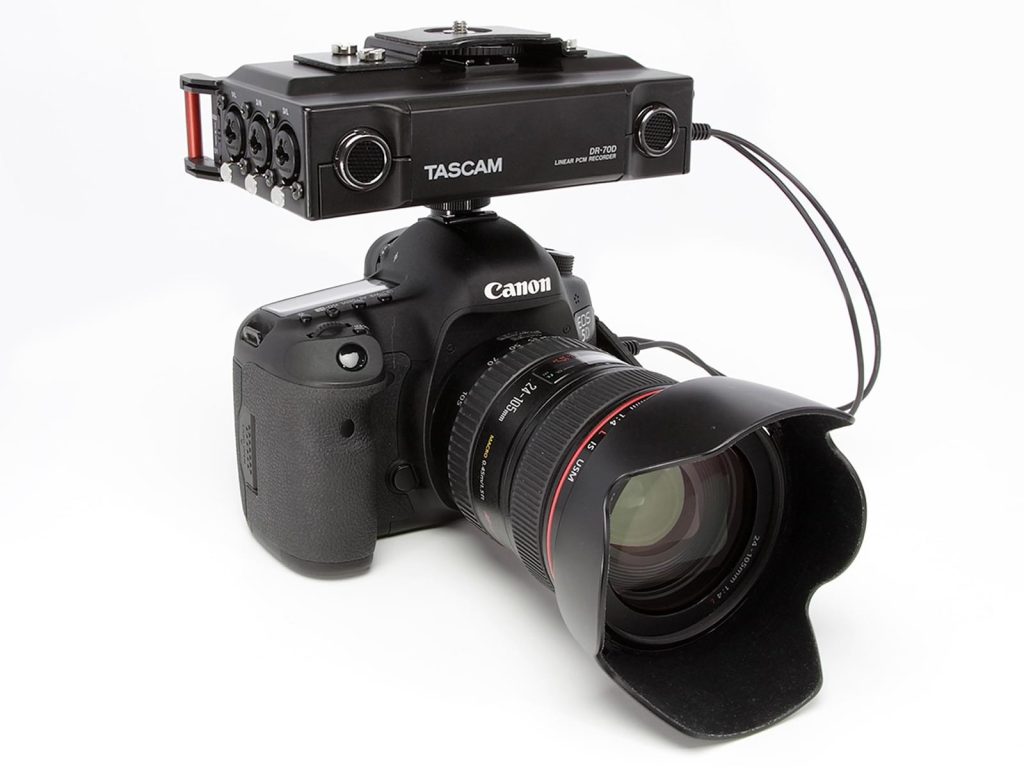 Tascam DR-70D 4-channel audio recorder for DSLR cameras