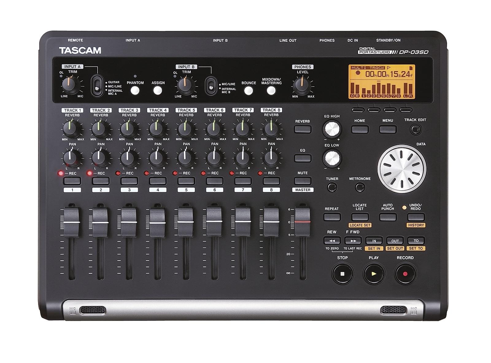 Tascam DP-03SD cyfrowe PortaStudio, zapis na karcie SD
