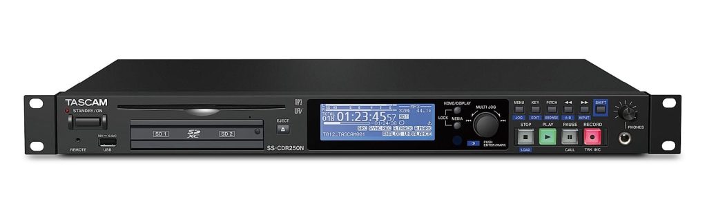 Tascam SS-CDR250N - Sieciowy rejestrator dźwięku zapisujący na kartach SD/SDHC/SDXC, USB, CD-R, CD-RW