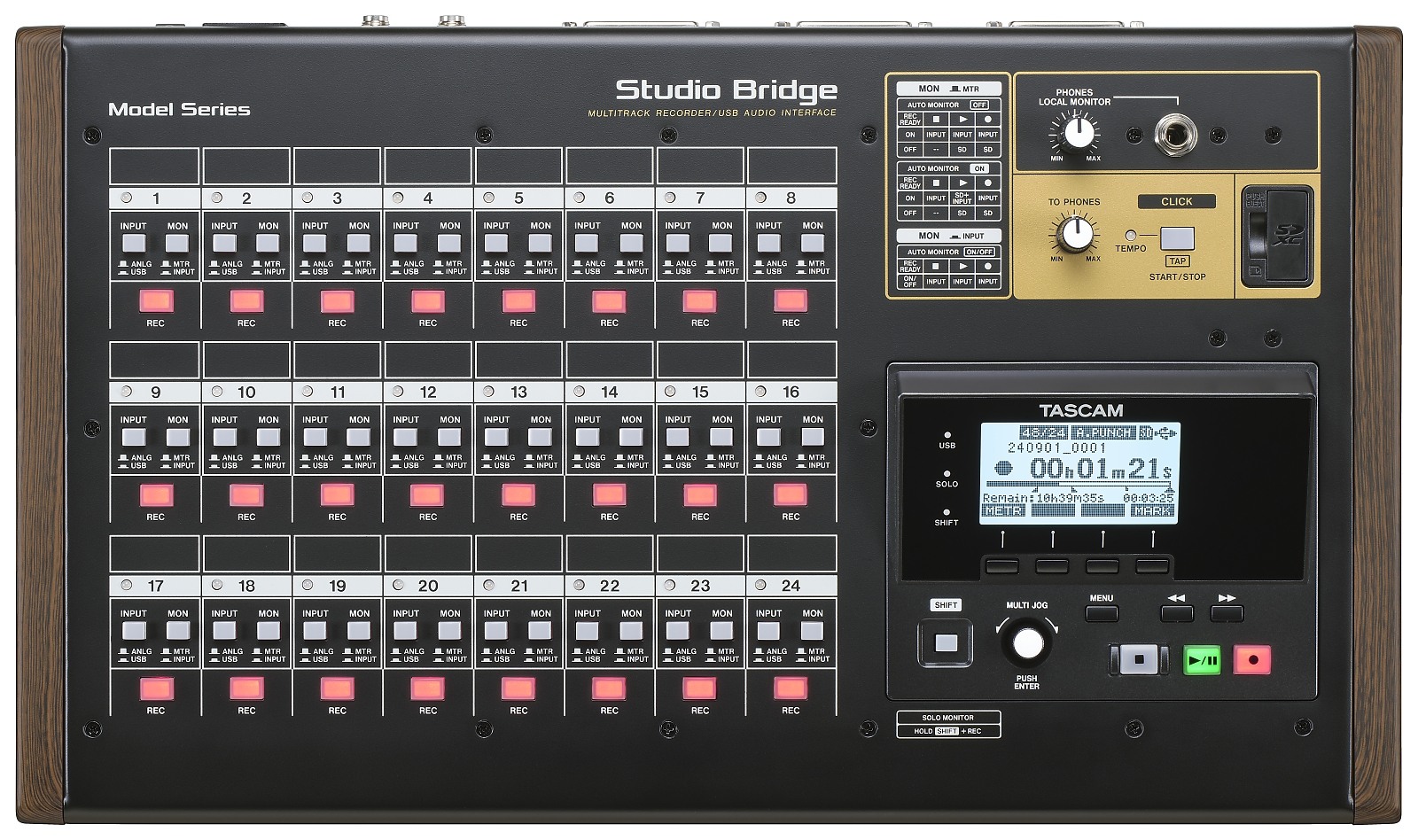 Tascam Studio Bridge - 24-ścieżkowy rejestrator dźwięku / interfejs audio/MIDI