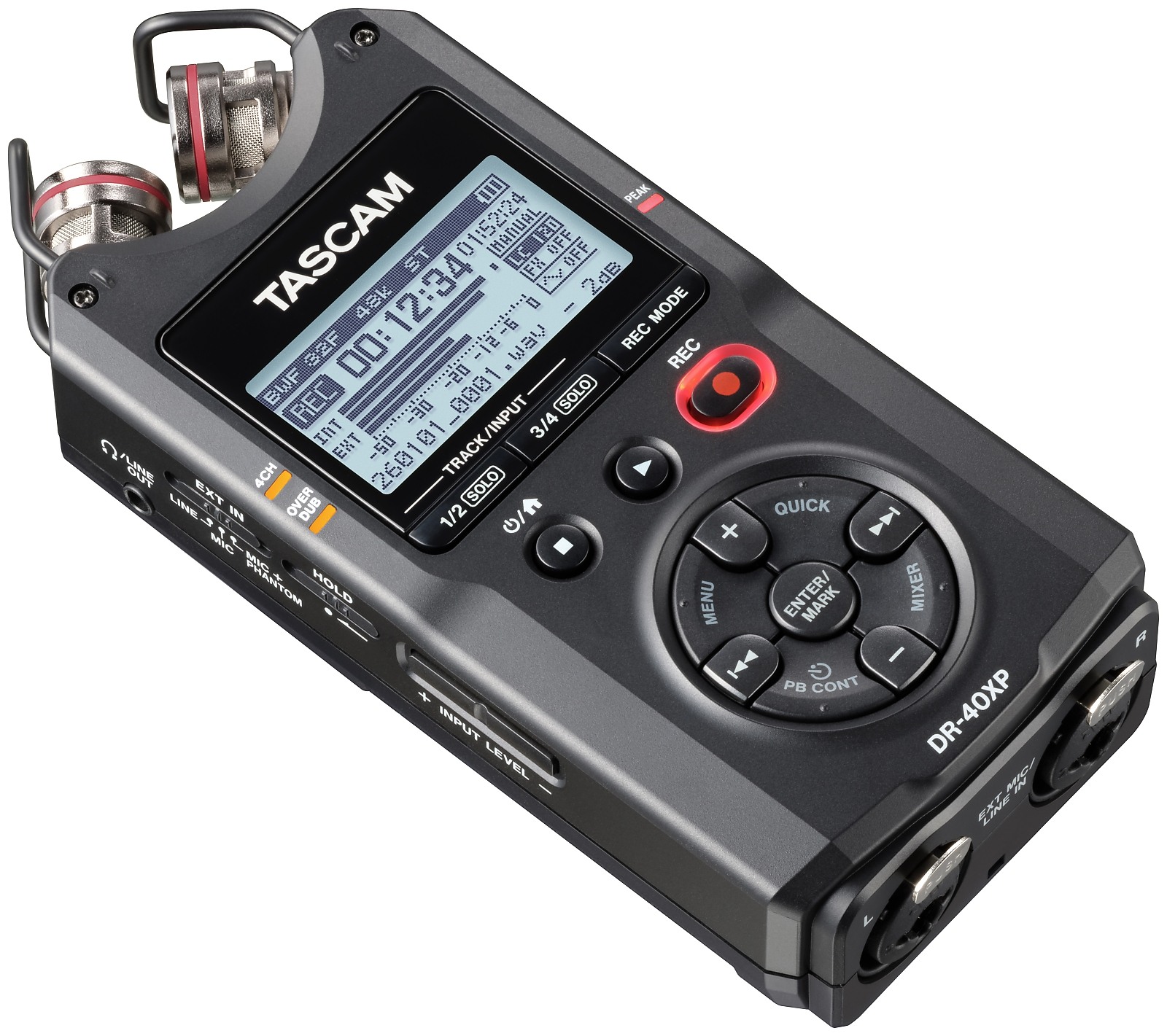 DR-40XP- Portable Digital Recorder TASCAM (czarny) na karty SD, technologia 32-bit Float