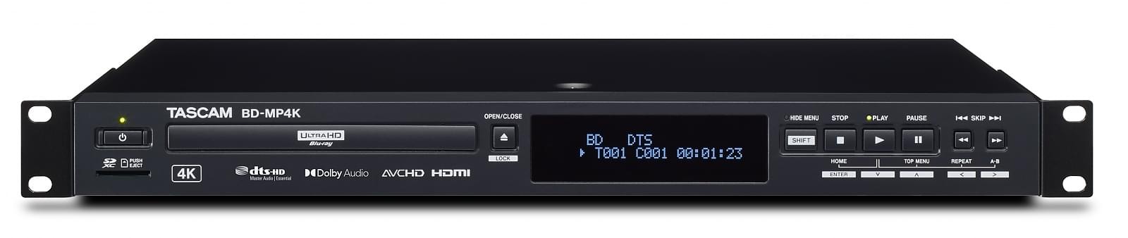 Tascam BD-MP4K - profesjonalny odtwarzacz multimedialny/Blu-Ray 4K/UHD w trasę i do instalacji