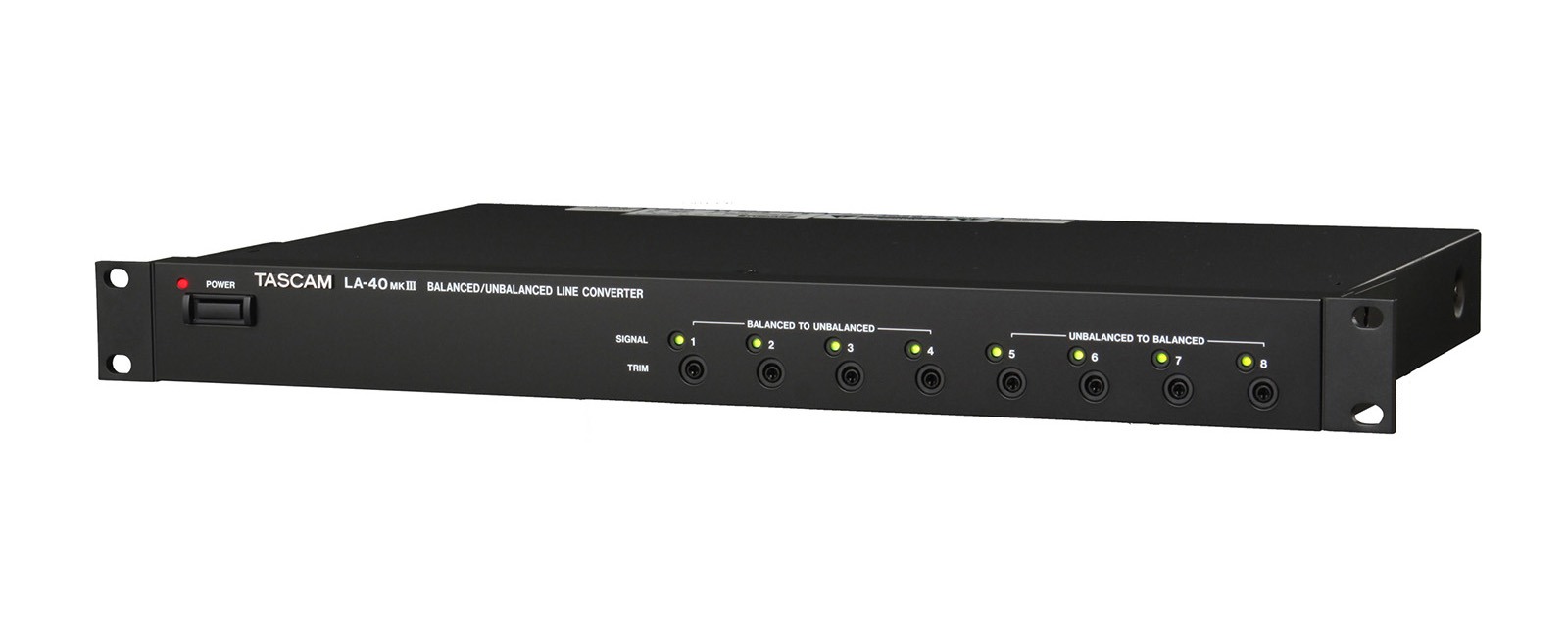 Tascam LA-40MKIII – czterokanałowy konwerter symetryczny/niesymetryczny, rack 1U