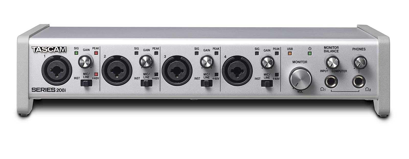 Tascam SERIES 208I- NIEPRODUKOWANE Interfejs USB-2.0 Audio-/MIDI, 20 wejść (4 analogowe + 2 SMUX) i 8 w...