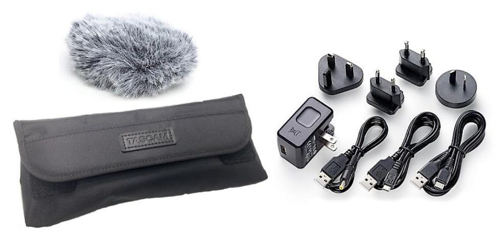 AK-DR11GMK3 - akcesoria do serii DR Tascam (etui, zasilacz, osłona przeciwwietrzna)use with DR-05...
