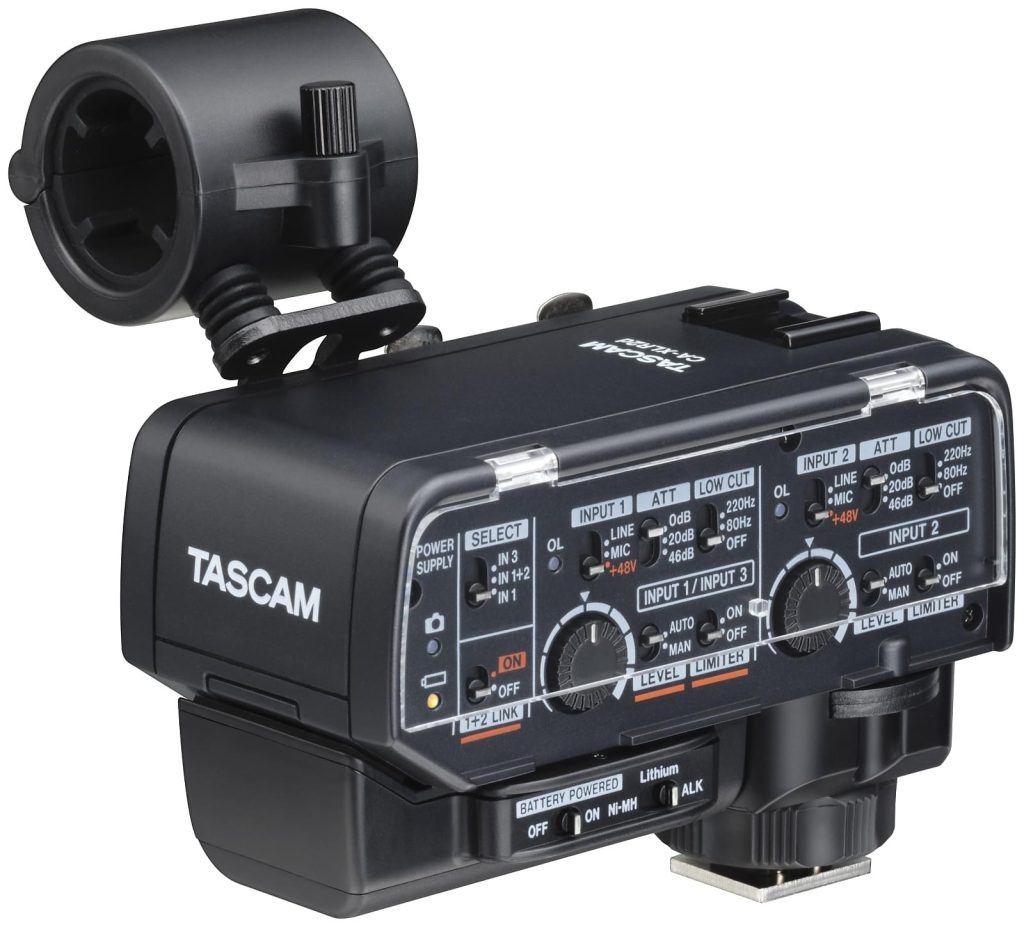 Tascam CA-XLR2D-AN - adapter mikrofonowy XLR do aparatów bezlusterkowych z wejściem analogowym