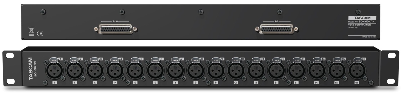 Tascam BO-16DX-IN - Panel przyłączeniowy 16 wejść XLR(F) z wyprowadzeniem na 2 złączach SUB-D25