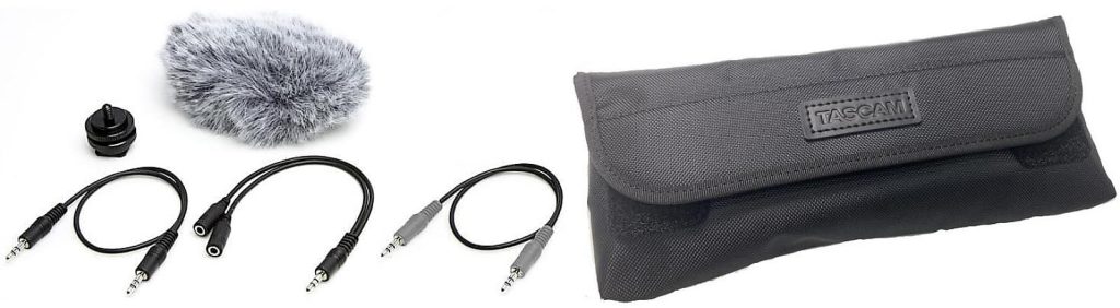 AK-DR11CMK2 - akcesoria do serii DR Tascam (etui, kable przyłączeniowe, osłona przeciwwietrzna) u...