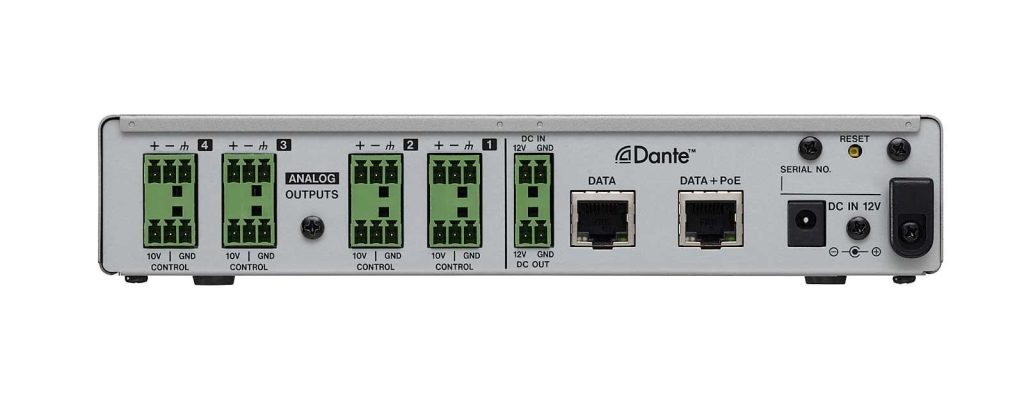 ML-4D-OUT-E - konwerter 4 Line Out - DANTE, z DSP. Złącza Euroblock. 1/2 19", 1U Tascam