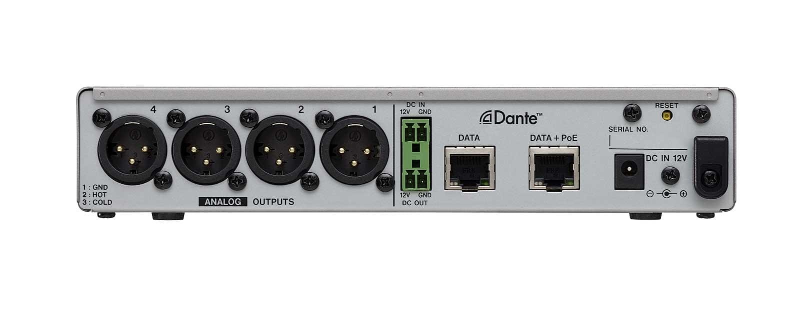 ML-4D-OUT-X - konwerter 4 Line Out - DANTE, z DSP. Złącza XLR. 1/2 19", 1U Tascam