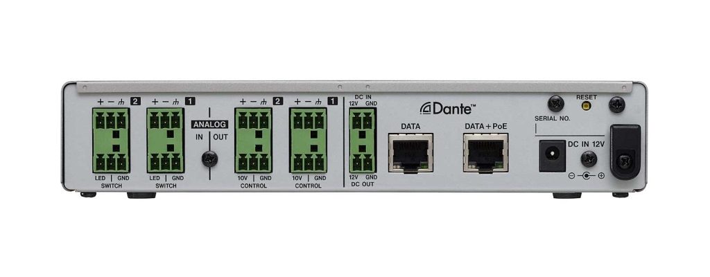 MM-2D-E - konwerter 2 In/2 Out Analog MIC/Line - DANTE, z DSP. Złącza Euroblock. 1/2 19", 1U Tascam