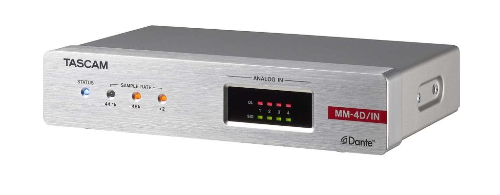 MM-4D-IN-X - kKonwerter 4 Analog Mic/Line Input - DANTE, z DSP. Złacza XLR. 1/2 19", 1U Tascam