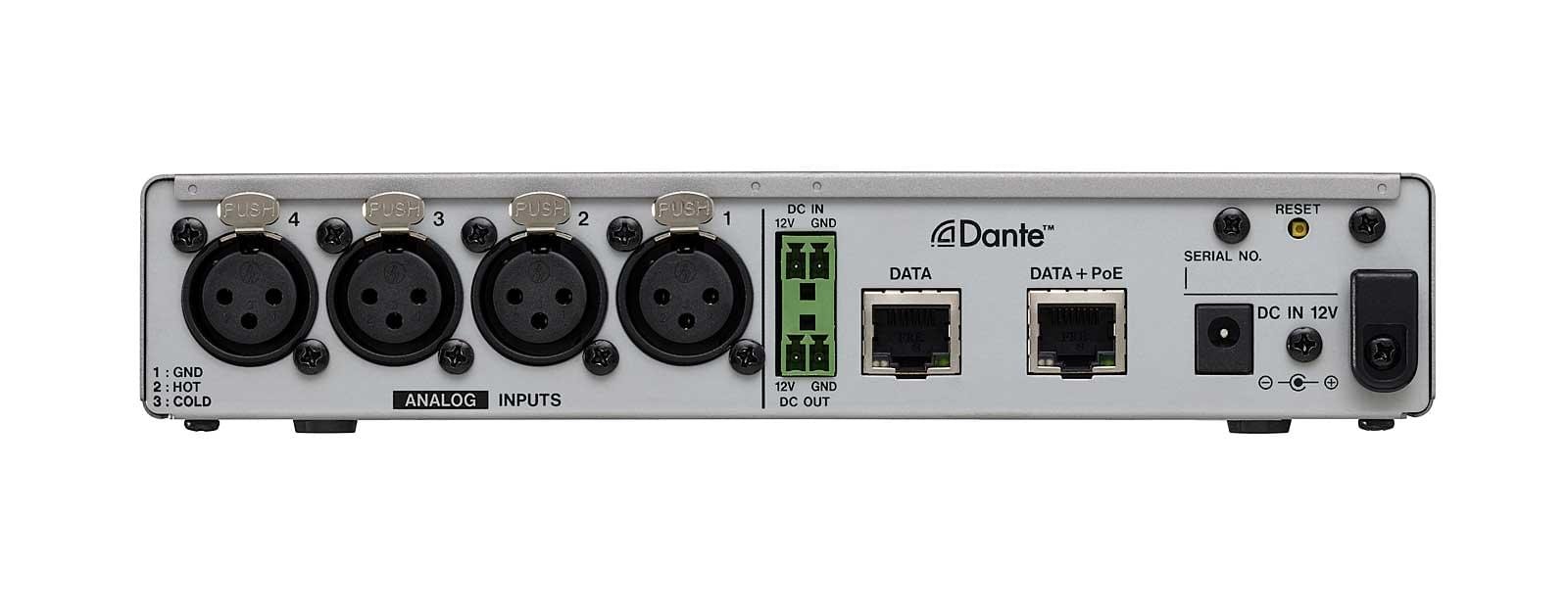 MM-4D-IN-X - kKonwerter 4 Analog Mic/Line Input - DANTE, z DSP. Złacza XLR. 1/2 19", 1U Tascam