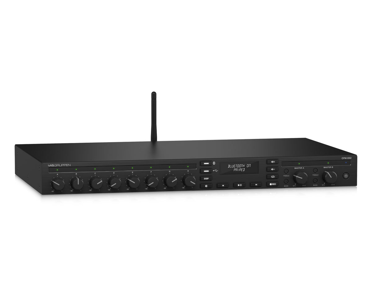Lab Gruppen CPA1202 Wzmacniacz miksujący 2 x 120W 4Ohm ze złączem Bluetooth i odtwarzaczem USB