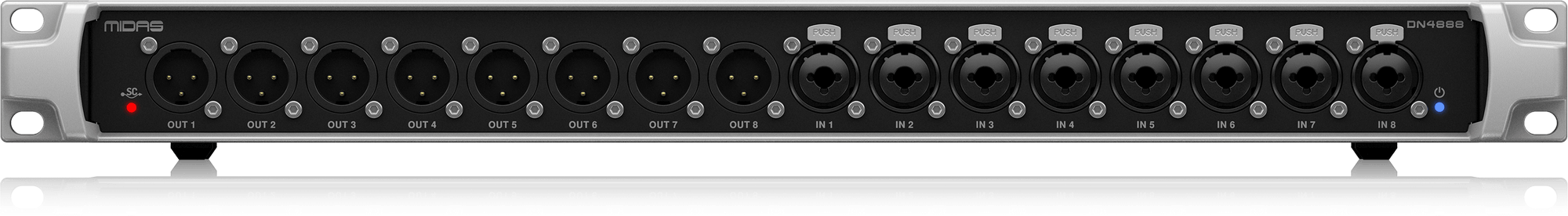 Midas DN4888 Moduł Stage Connect z 8/8 wejściami/wyjściami analogowymi i podwójnymi wejściami Ultranet